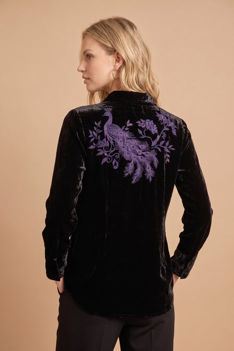 Johnny Was Molly Velvet Vintage Button Down Shirt J17525-O
