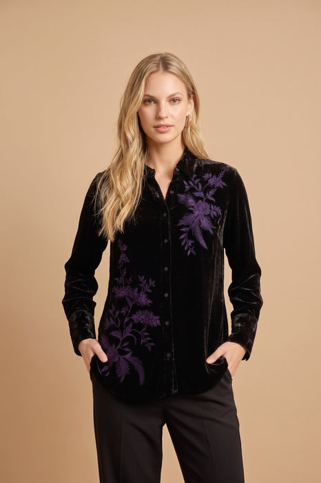 Johnny Was Molly Velvet Vintage Button Down Shirt J17525-O