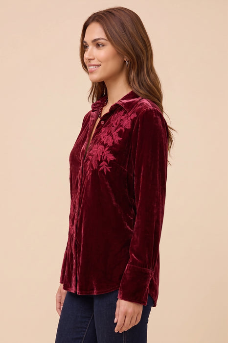 Johnny Was Molly Velvet Vintage Button Down Shirt J17525-O*