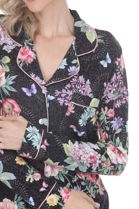 Johnny Was Floral Neena Long Sleeve Sleep Shirt MS8224