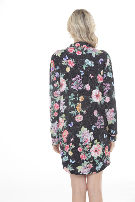 Johnny Was Floral Neena Long Sleeve Sleep Shirt MS8224