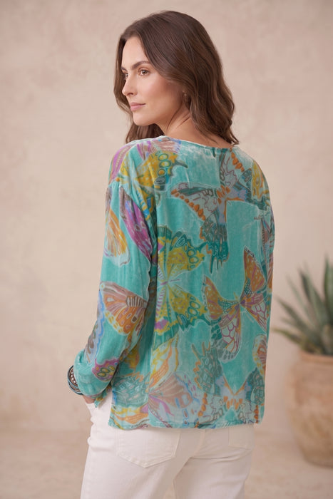 Johnny Was Multicolor Ofelia Burnout Leo Blouse Slip C19825-E