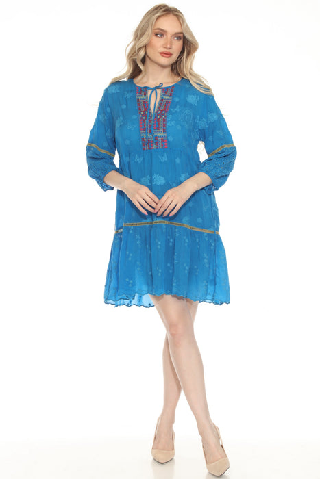 Johnny Was Meow Tunic Dress Boho Chic Summer Dress with Embroidery & Eyelets AfterRetail Johnny Was Meow Tunic Dress Boho Chic Summer Dress with Embroidery & Eyelets AfterRetail