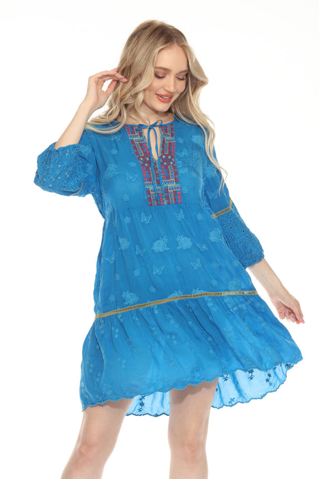 Johnny Was Meow Embroidered Tunic Dress C37623-4