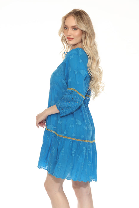 Johnny Was Meow Embroidered Tunic Dress C37623-4
