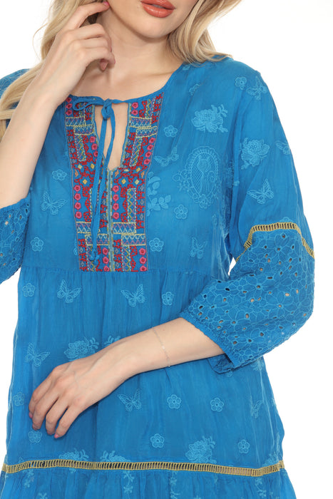Johnny Was Meow Embroidered Tunic Dress C37623-4