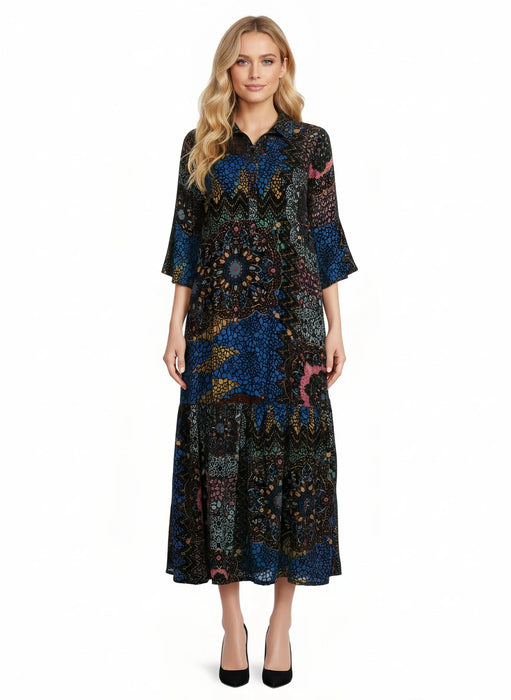 Johnny Was Nash Burnout Midi Dress C34724A9