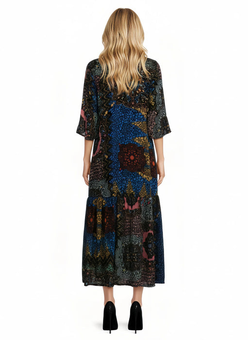 Johnny Was Nash Burnout Midi Dress C34724A9