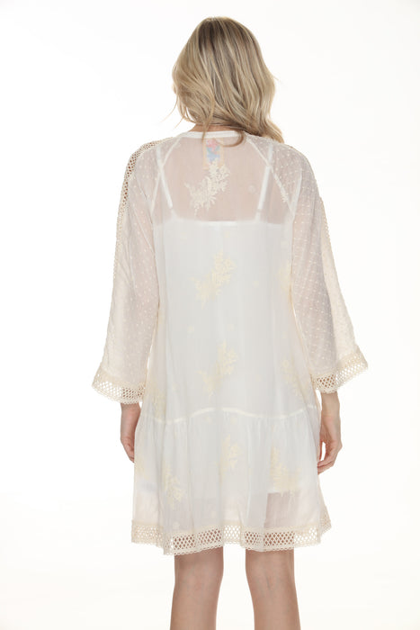 Johnny Was Natural Carleen Embroidered Mini Dress Slip C38126-2