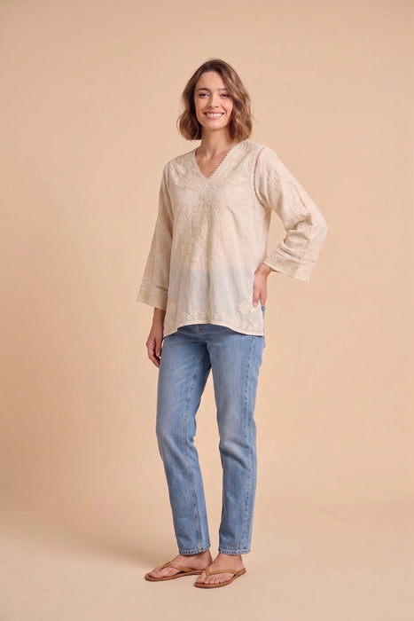 Johnny Was Natural Riveda Tonal Blouse C11026-1