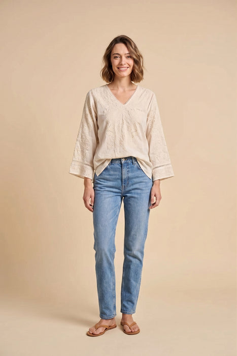 Johnny Was Natural Riveda Tonal Blouse C11026-1