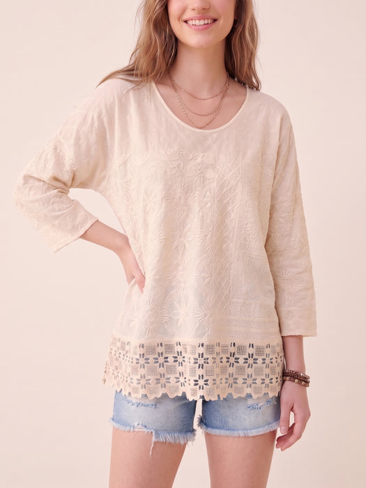 Johnny Was Natural Zora Stitchwork Blouse C10126-1