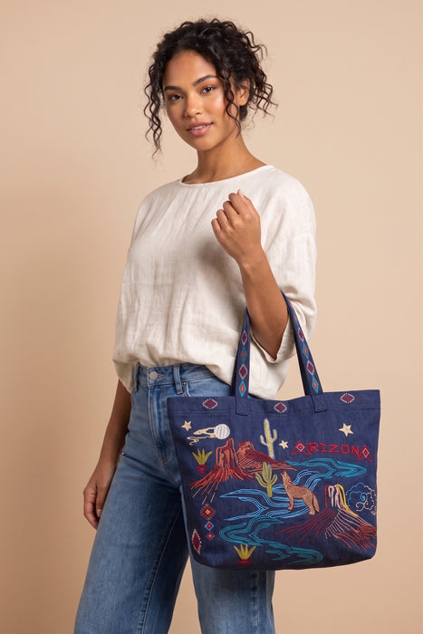 Johnny Was Navy Arizona Everyday Tote Bag R01624-O