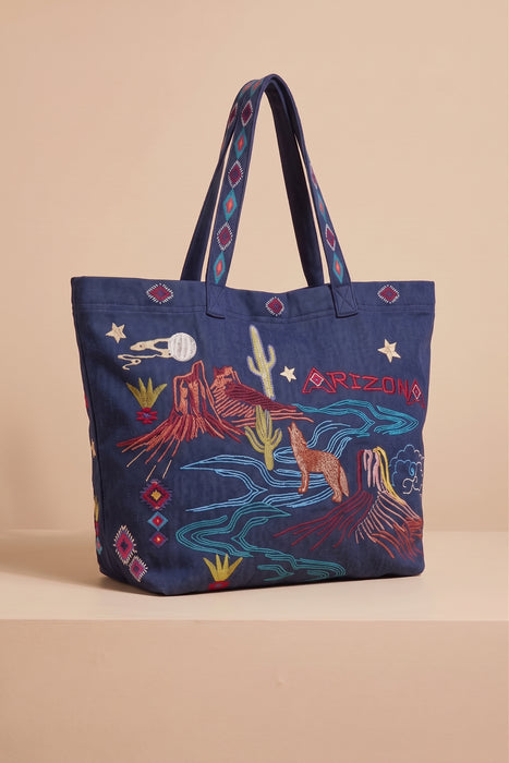 Johnny Was Navy Arizona Everyday Tote Bag R01624-O