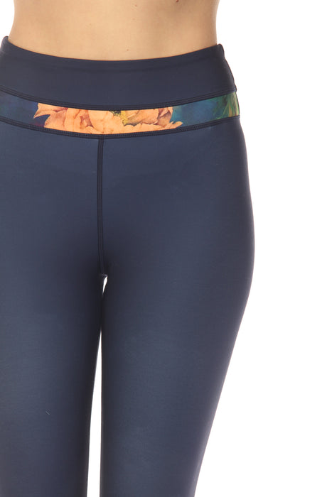 Johnny Was Navy Bee Active Contrast Waistband Legging A7524-O