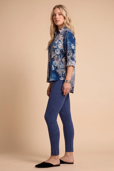 Johnny Was Navy Cassia Tonal Legging R62824-7