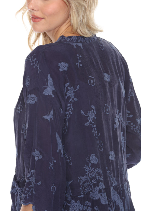 Johnny Was Navy Tolla Embroidered Kimono C43724