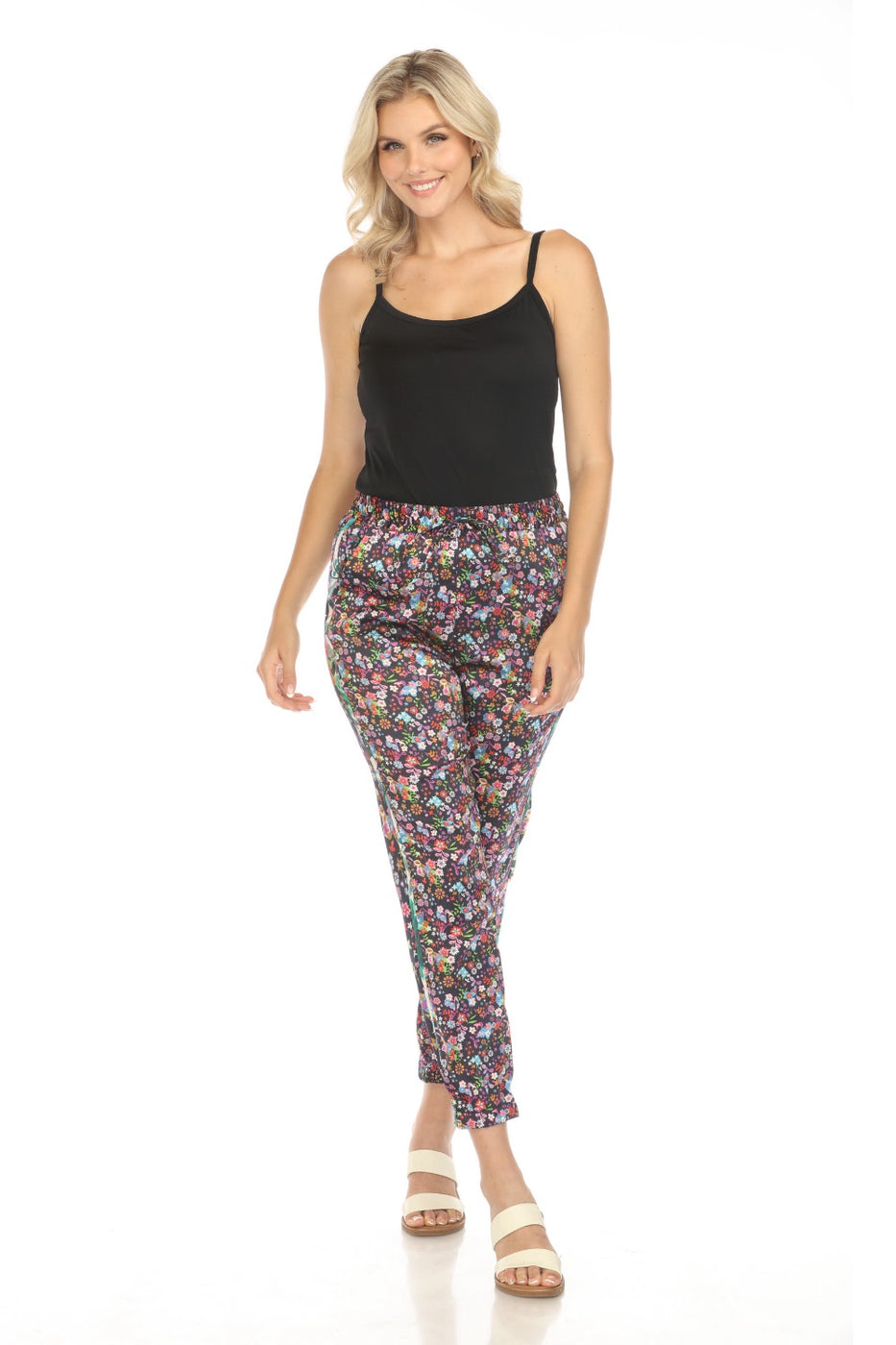 Floral Ledger Horse Ribbon Jogger Pants