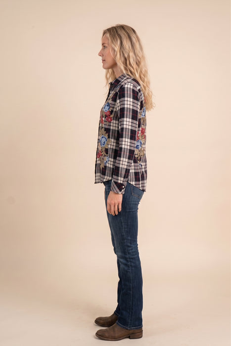Johnny Was Oberon Plaid Long Sleeve Hannah Western Seamed Shirt W18526-1