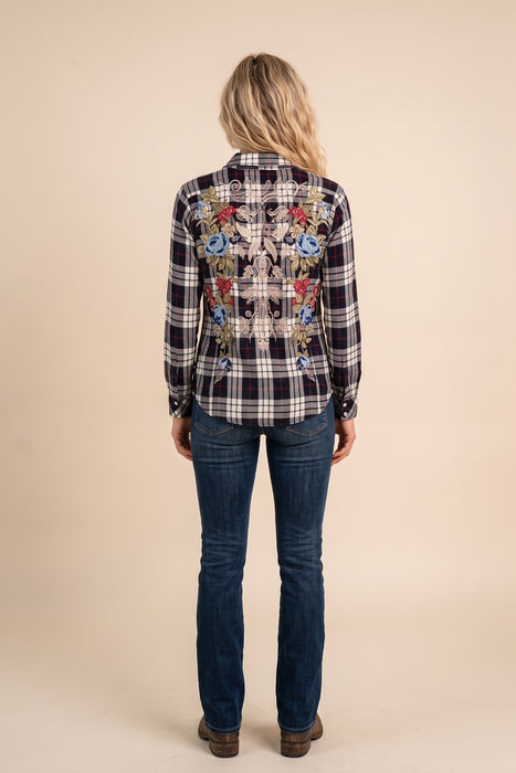 Johnny Was Oberon Plaid Long Sleeve Hannah Western Seamed Shirt W18526-1