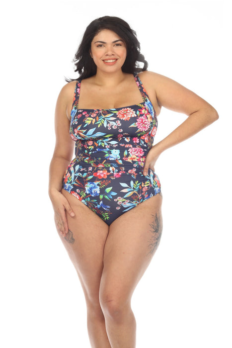 Johnny Was Ocean Dreamer Ruched One Piece Swimsuit Plus Size CSW9123-UX