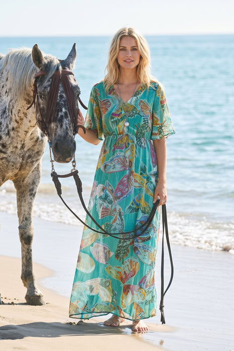 Johnny Was Ofelia Burnout Tami Maxi Dress C37525-E