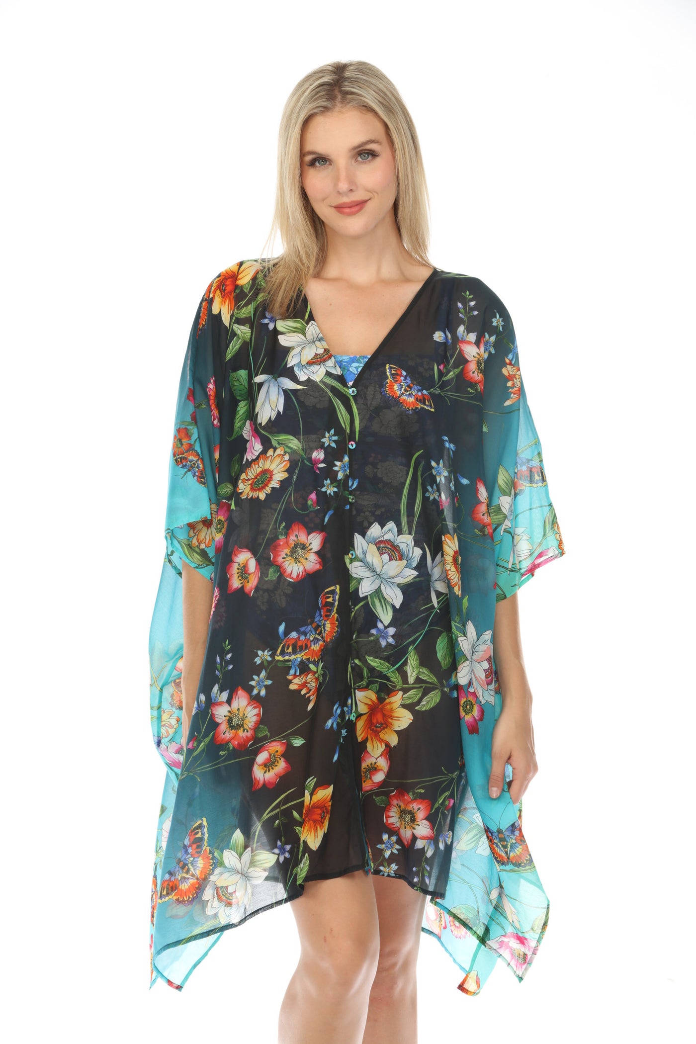 Beach Kaftan Cover-Up - Wild Garden