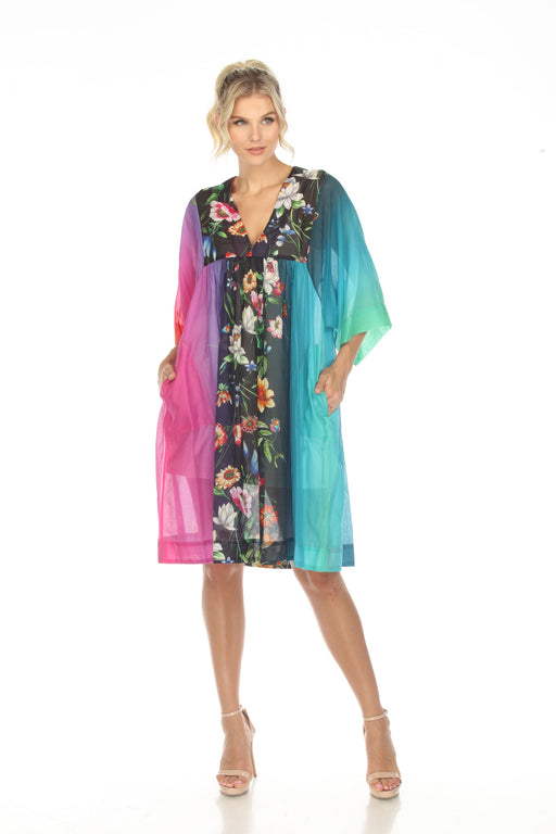 Johnny Was Style CSW8023-Y Ombre Garden Easy Swim Cover-Up Dress Boho Chic