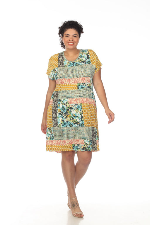 Paisley Block T-Shirt Dress Boho Chic