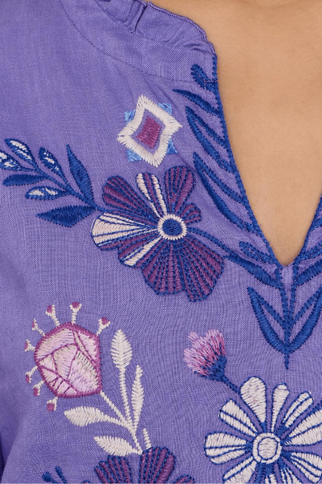 Johnny Was Paisley Purple Adina Ruffle Field Blouse J10926-2