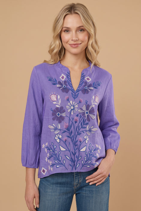 Johnny Was Paisley Purple Adina Ruffle Field Blouse J10926-2