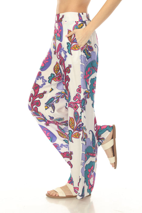 Johnny Was Paisley Smocked Waist Flared Pant CSW2525-J