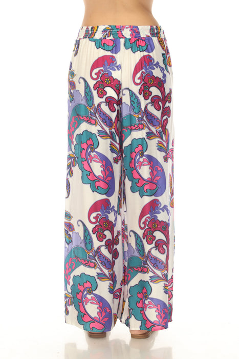 Johnny Was Paisley Smocked Waist Flared Pant CSW2525-J