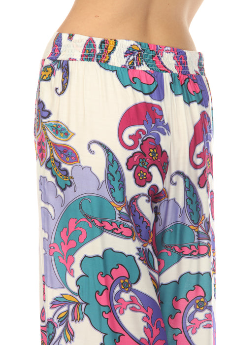 Johnny Was Paisley Smocked Waist Flared Pant CSW2525-J