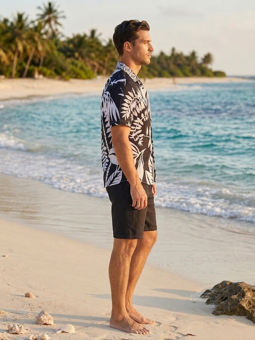 Johnny Was Black Palmas Men's Coverup Shirt CSW0125-Y