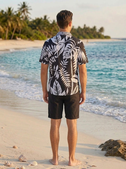Johnny Was Black Palmas Men's Coverup Shirt CSW0125-Y