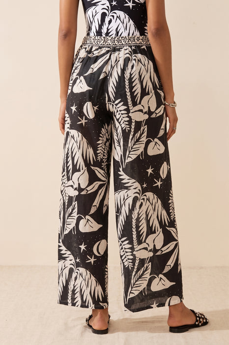 Johnny Was Black Palmas Wrap Pants CSW9525-Y