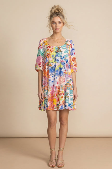 Johnny Was Paula Tiered Mini Dress CSW2225-M