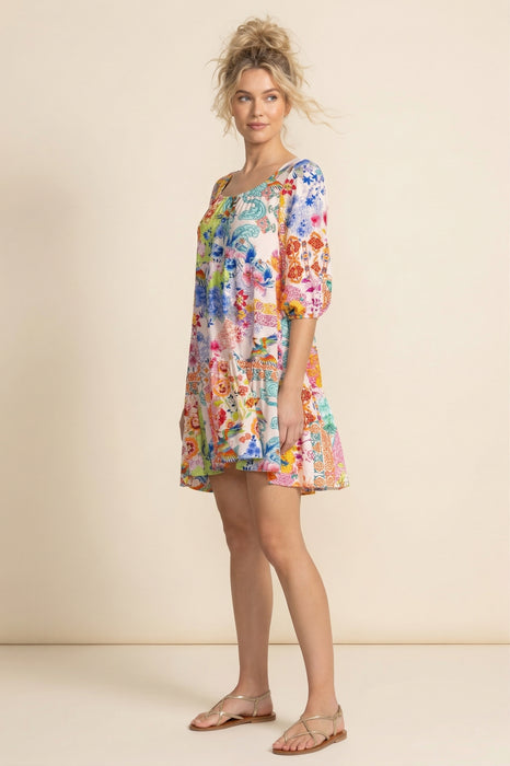 Johnny Was Paula Tiered Mini Dress CSW2225-M