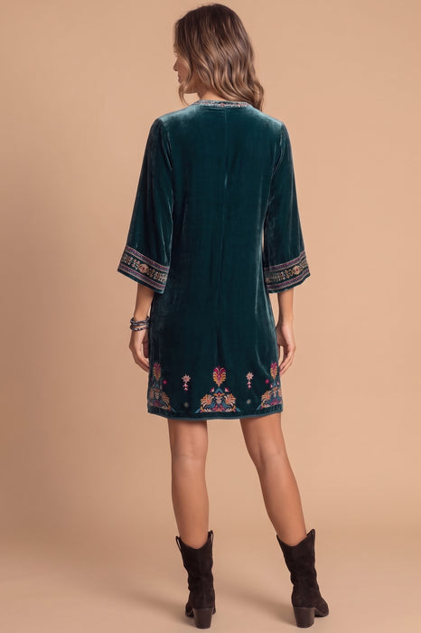 Johnny Was Peacock Brandi Velvet Tie Front Kimono Dress J39025-8