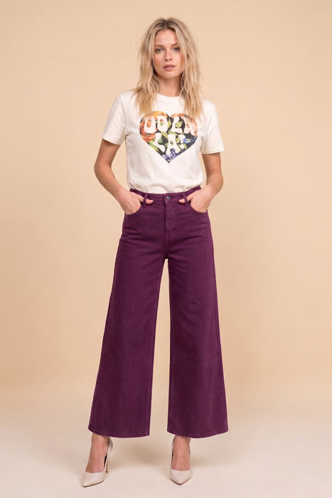 Johnny Was Purple Mademoiselle Wide Leg Jean RD2224-9