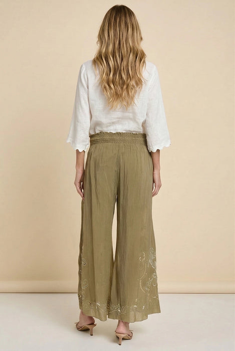 Johnny Was Green Rachel Wide Leg Pant C65725-6S