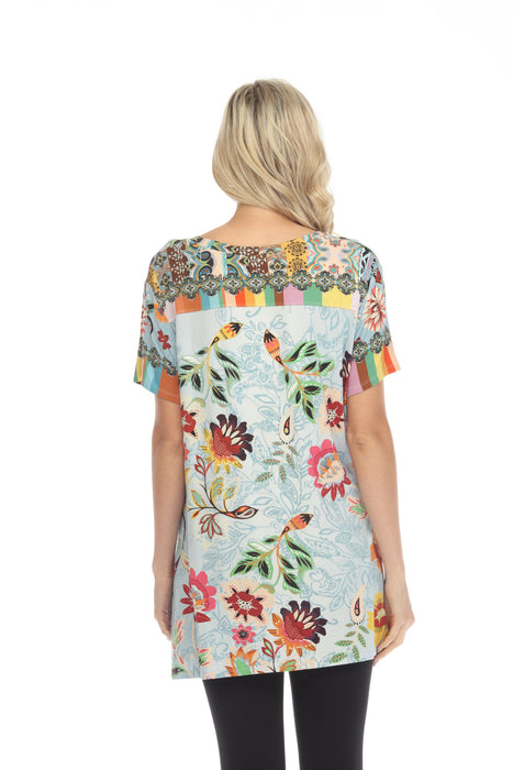 Johnny Was Rainbow Floral Drape Tunic Top Plus Size T21323 NEW