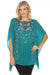 Johnny Was Style C21224 Green Rebecca Embroidered Poncho Top Boho Chic