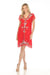 Johnny Was Style C38320 Red Keva Floral Embroidered Slip Dress Boho Chic