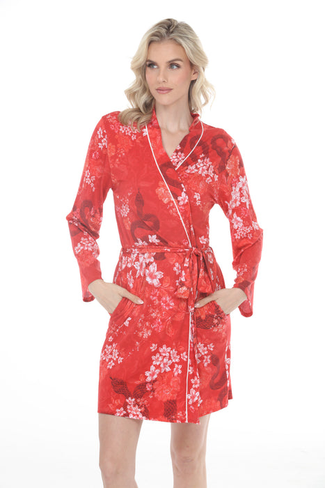 Johnny Was Red Floral Sylvie Sleep Robe MS8722