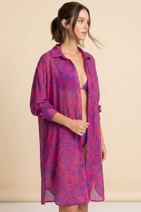 Johnny Was Purple Marysol Long Shirt Dress CSW9625-Y