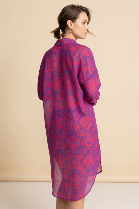 Johnny Was Purple Marysol Long Shirt Dress CSW9625-Y