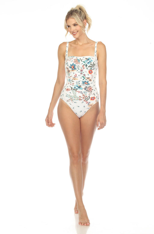 Johnny Was Style CSW2623AM Ruched One Piece Swimsuit Boho Chic