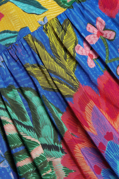 Johnny Was Blue Rumba Mix Flare Kaftan Dress CSW4025-F